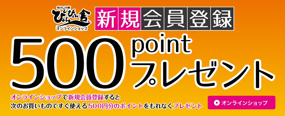 新規会員登録500ポイントプレゼント